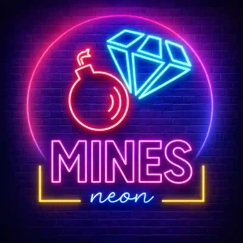 Mines Neon Game Logo jljl9